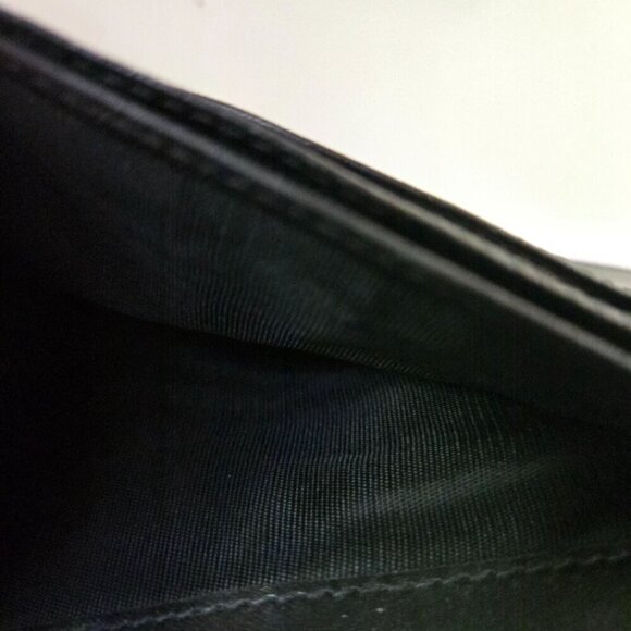 Gucci Vintage Black Coated Long Wallet Logo Kisslock Snap Trifold 035-001-0264 - Picture 9 of 10